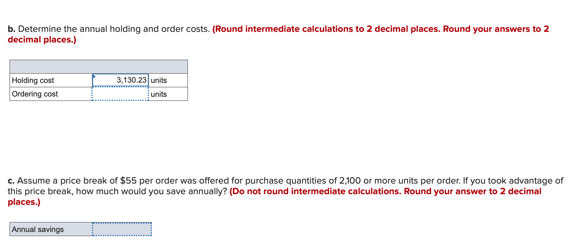 Given the following information, formulate an