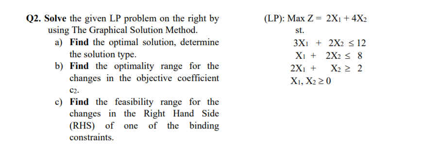 pls hurry Q2. Solve the given LP problem on the