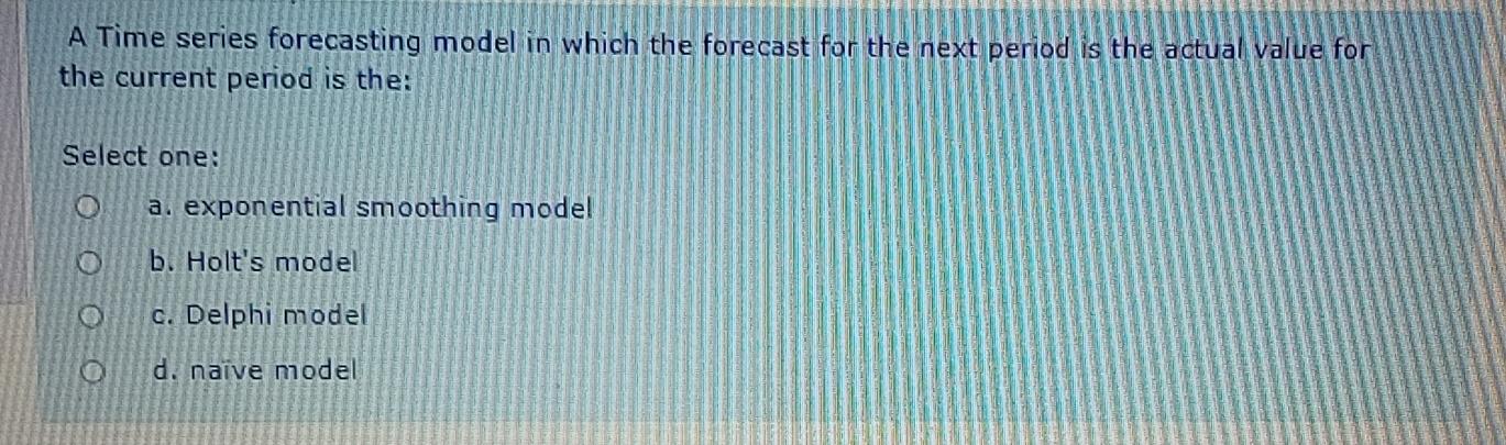 A Time series forecasting model in which the