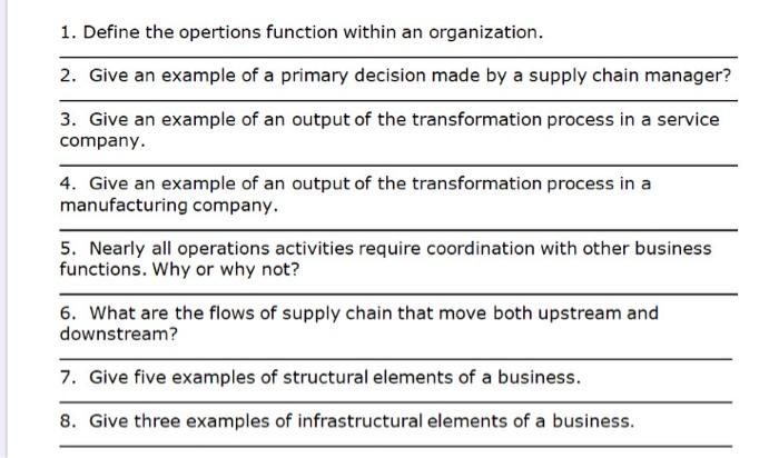 1. Define the opertions function within an