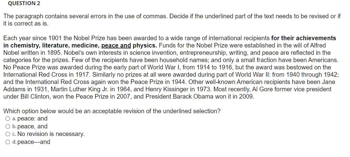 QUESTION 2 The paragraph contains several errors