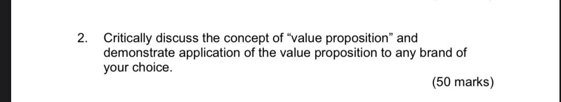 2. Critically discuss the concept of "value