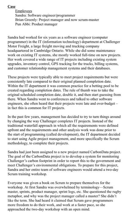 Case Employees Sandra: Software