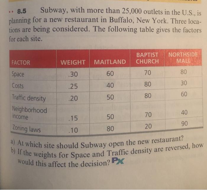 show all work please .. 8.5 a) At which site