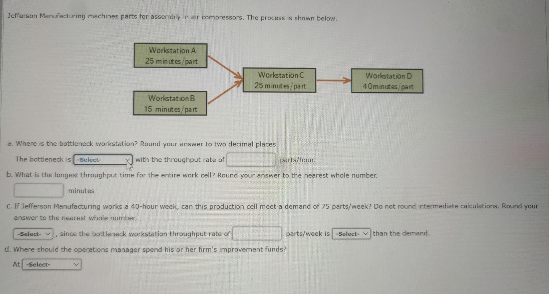 Drop Down Choice for A. - Workstation A -
