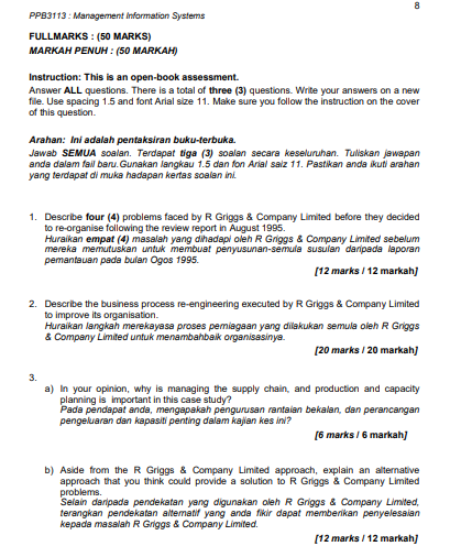 BASED ON THE CASE STUDY : RE-ENGINEERING BUSINESS