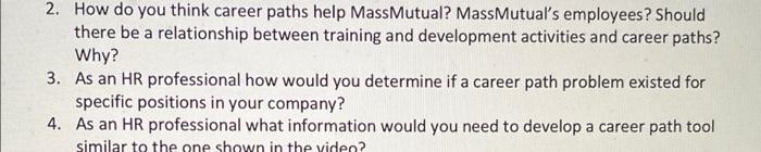 2. How do you think career paths help MassMutual?