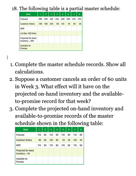 Please provide Excel calculations/work. 18. The