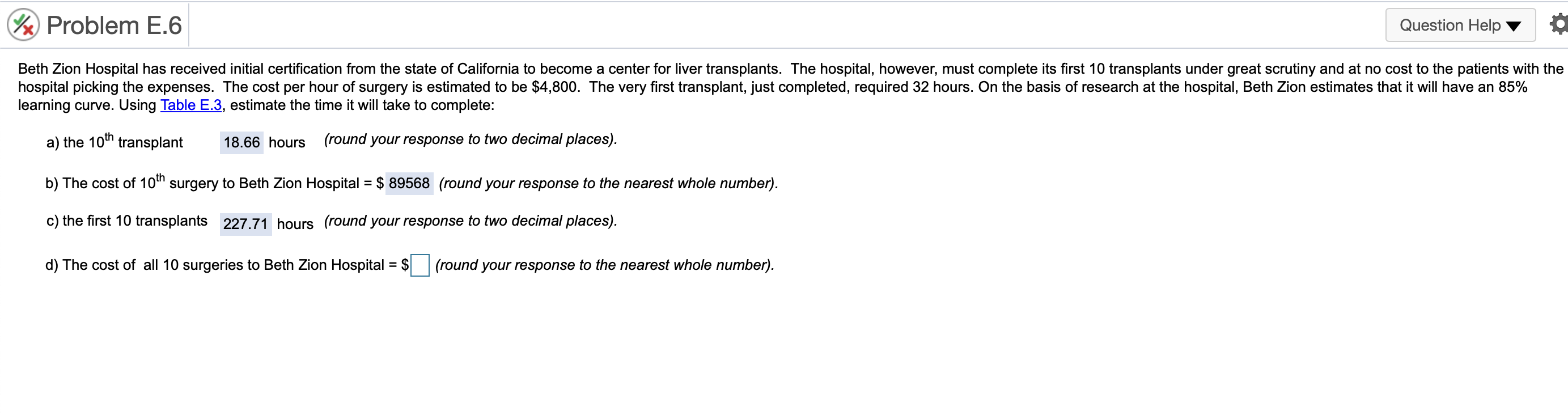 Xx Problem E.6 Question Help Beth Zion Hospital