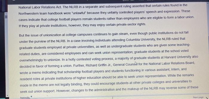 Case: Interest in Student Unionization on the