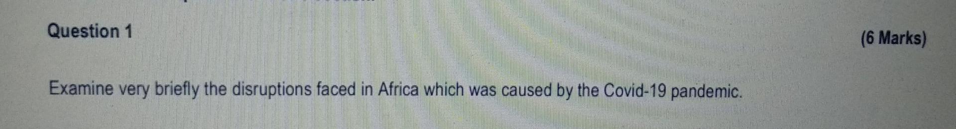 Please just write 6 points for 6 marks. Thank You