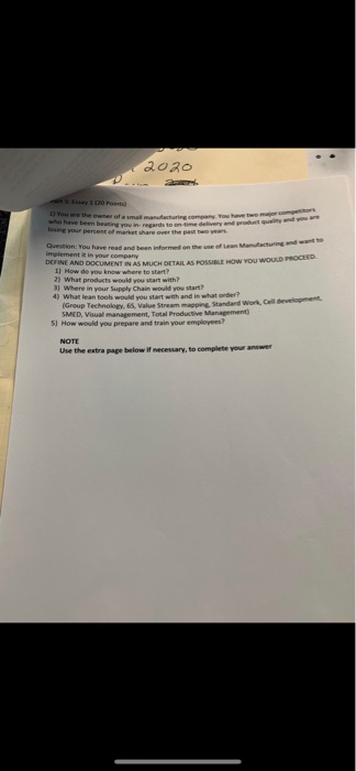 lean management! please reply asap 2020 1 Pos who