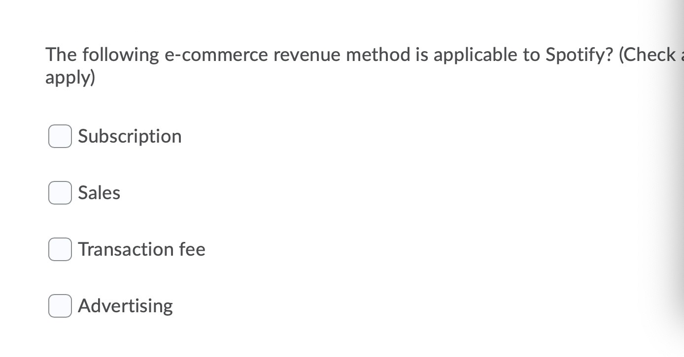 The following e-commerce revenue method is