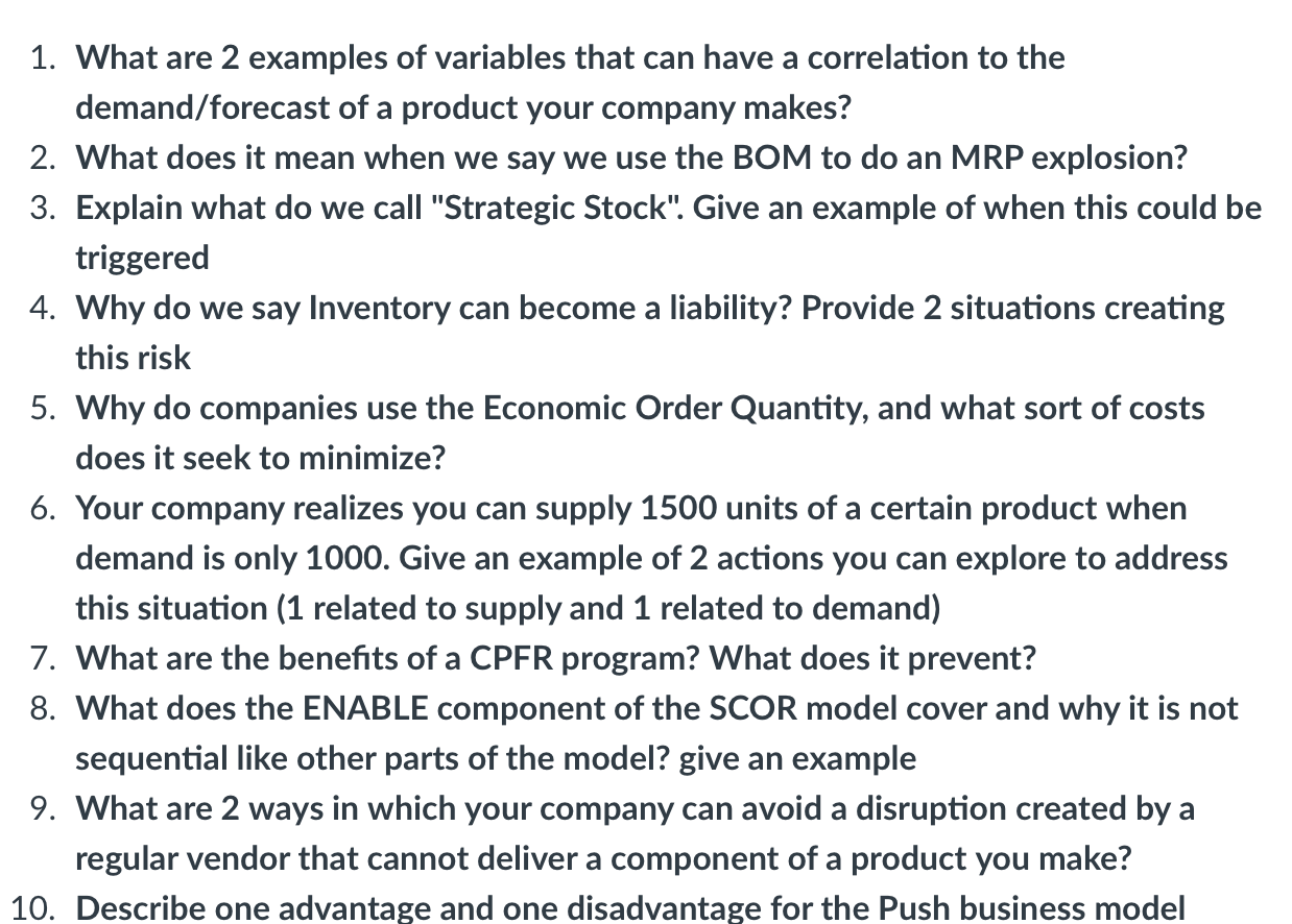 1. What are 2 examples of variables that can have