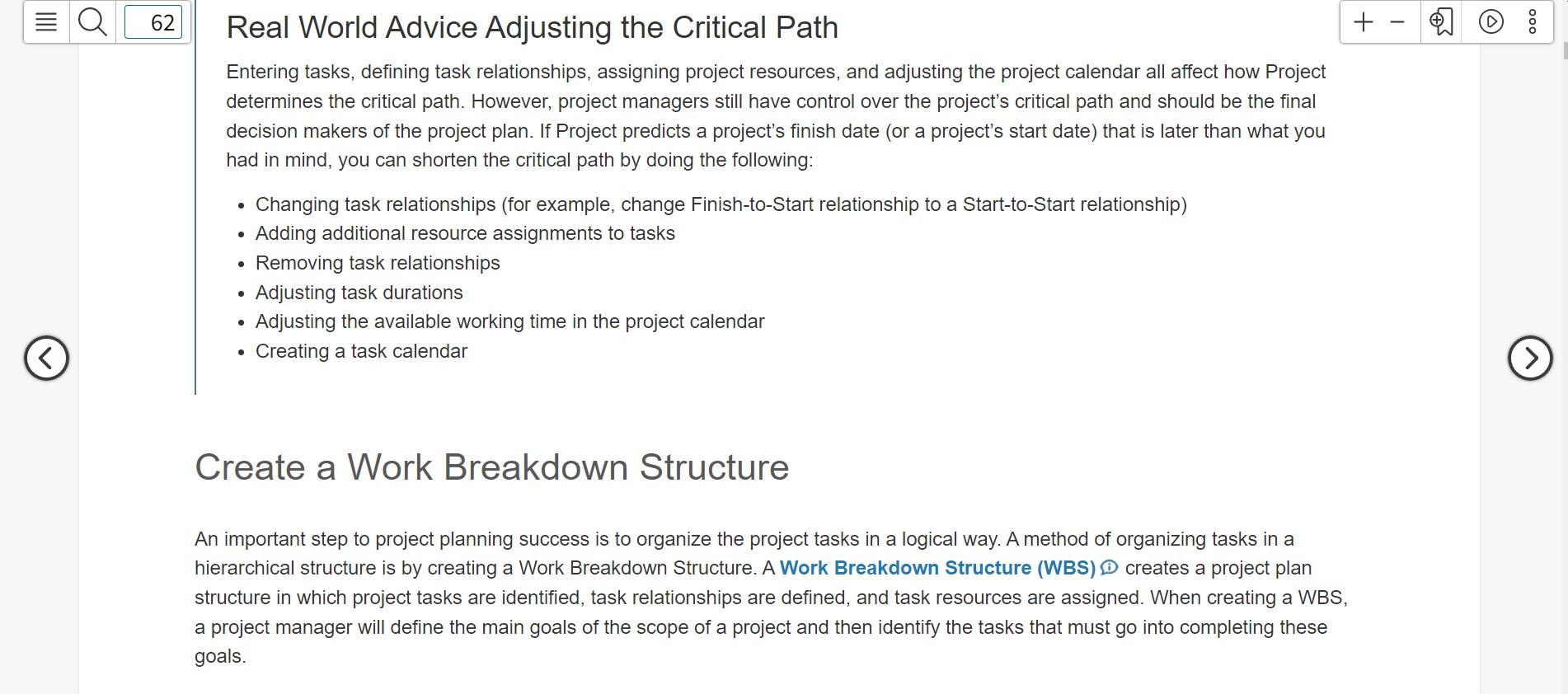 1. What is a critical path? Give an example in