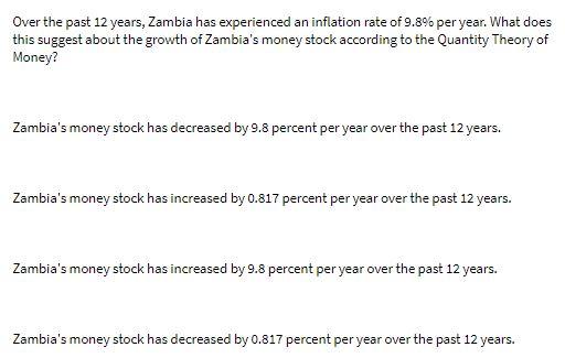 Over the past 12 years, Zambia has experienced an