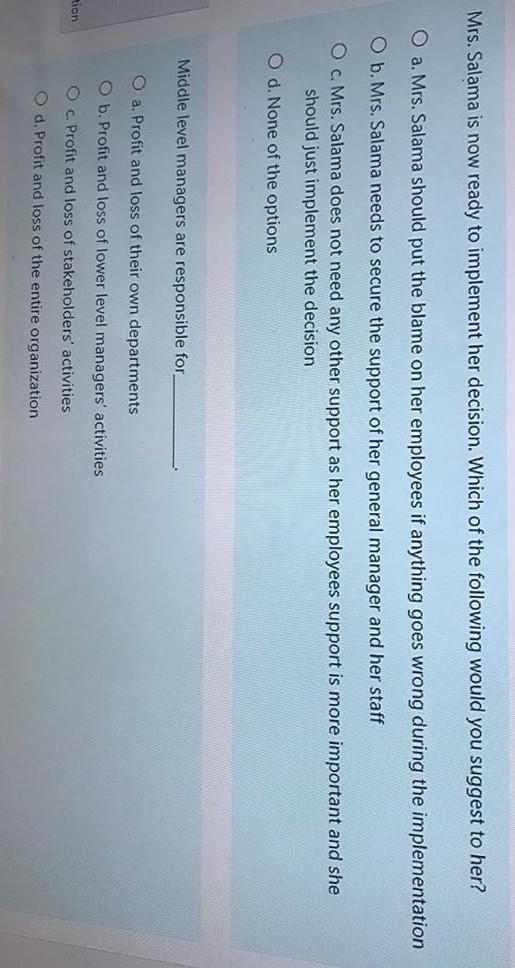 Mrs. Salama is now ready to implement her