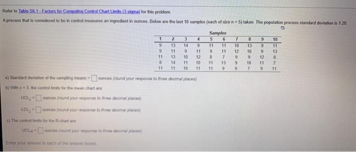 Refer to Table S61. Factors for Computing Control