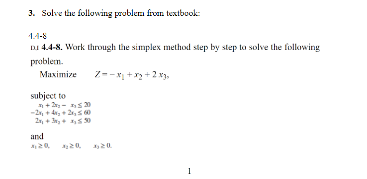 3. Solve the following problem from textbook: