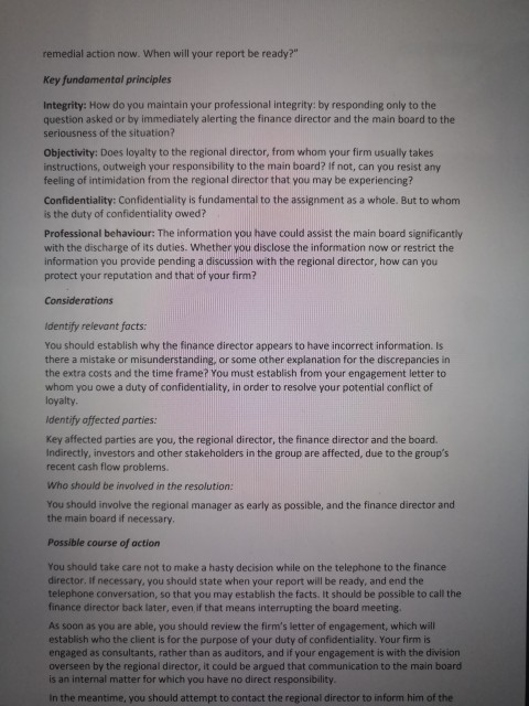 Solve the dilemma using 5 step process outlined