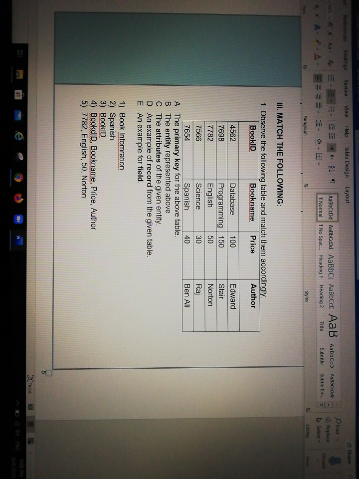 References Mailings View Review Share Help Table