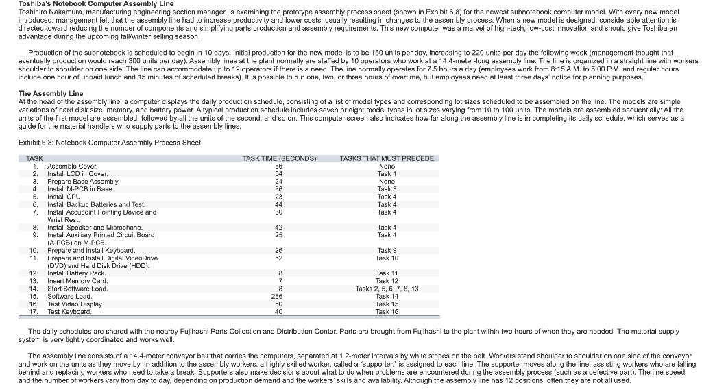Toshiba's Notebook Computer Assembly Line