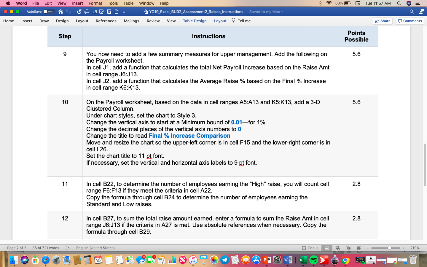Word File Edit View Insert Format Tools Table