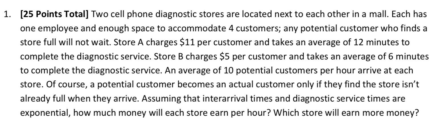 1. [25 Points Total] Two cell phone diagnostic