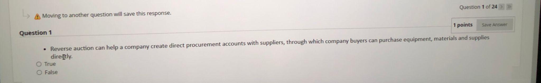 Question 1 of 24 A Moving to another question