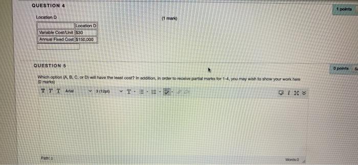 Question Completion Status: Use the following