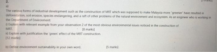 PM 2. a) The various forms of industrial