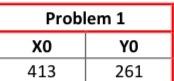Problem 1 (input data X0 and Y0 are given in