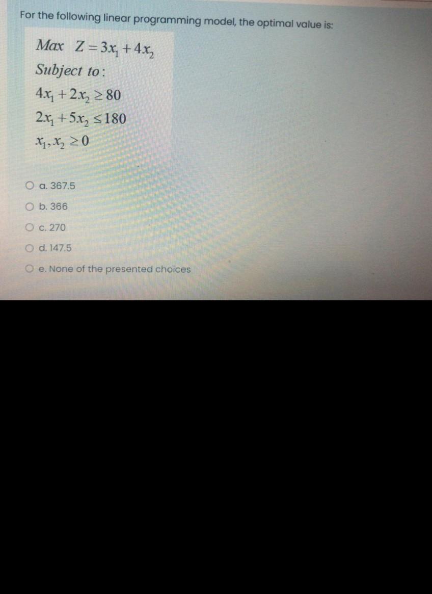 plz answer this For the following linear