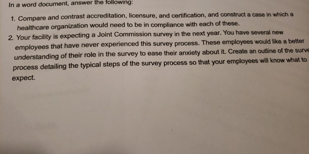 In a word document, answer the following: 1.