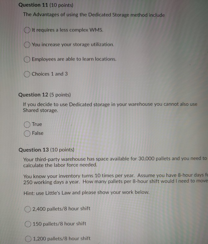 Question 8 (6 points) The common US pallet size