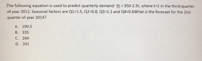The following equation is used to predict