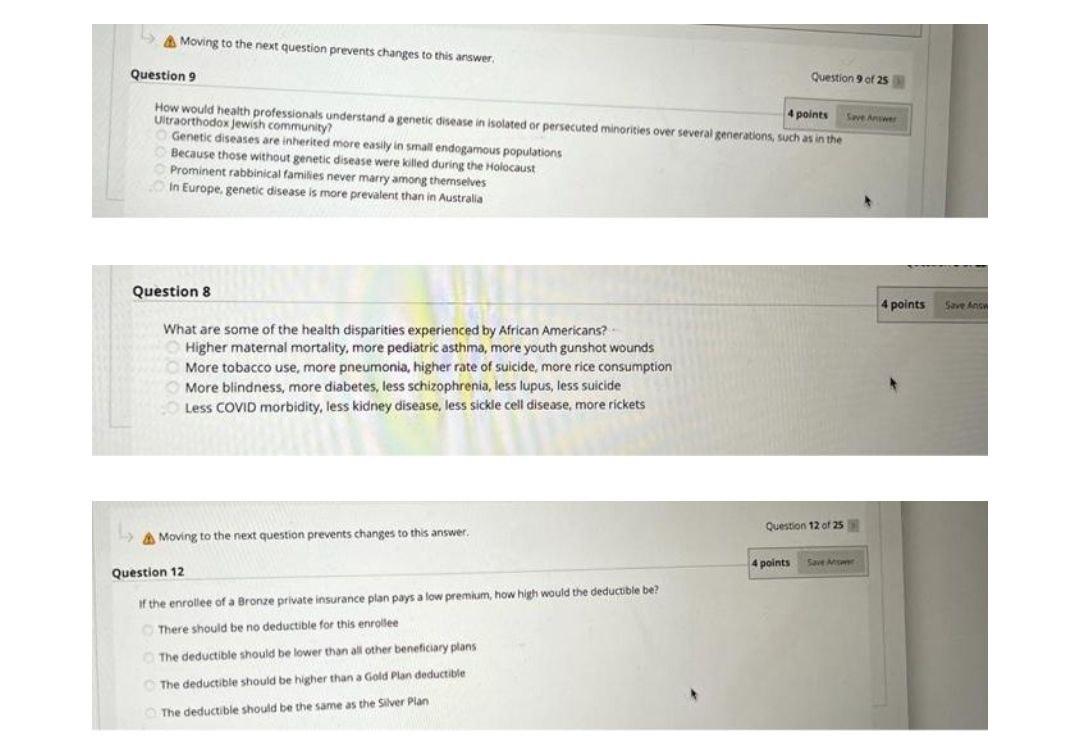 Moving to the next question prevents changes to