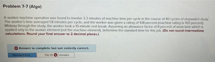 Problem 7-7 (Algo) A worker-machine operation was