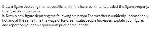 Draw a figure depicting market equilibrium in the