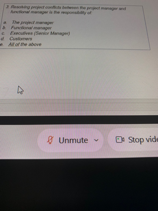 3. Resolving project conflicts between the