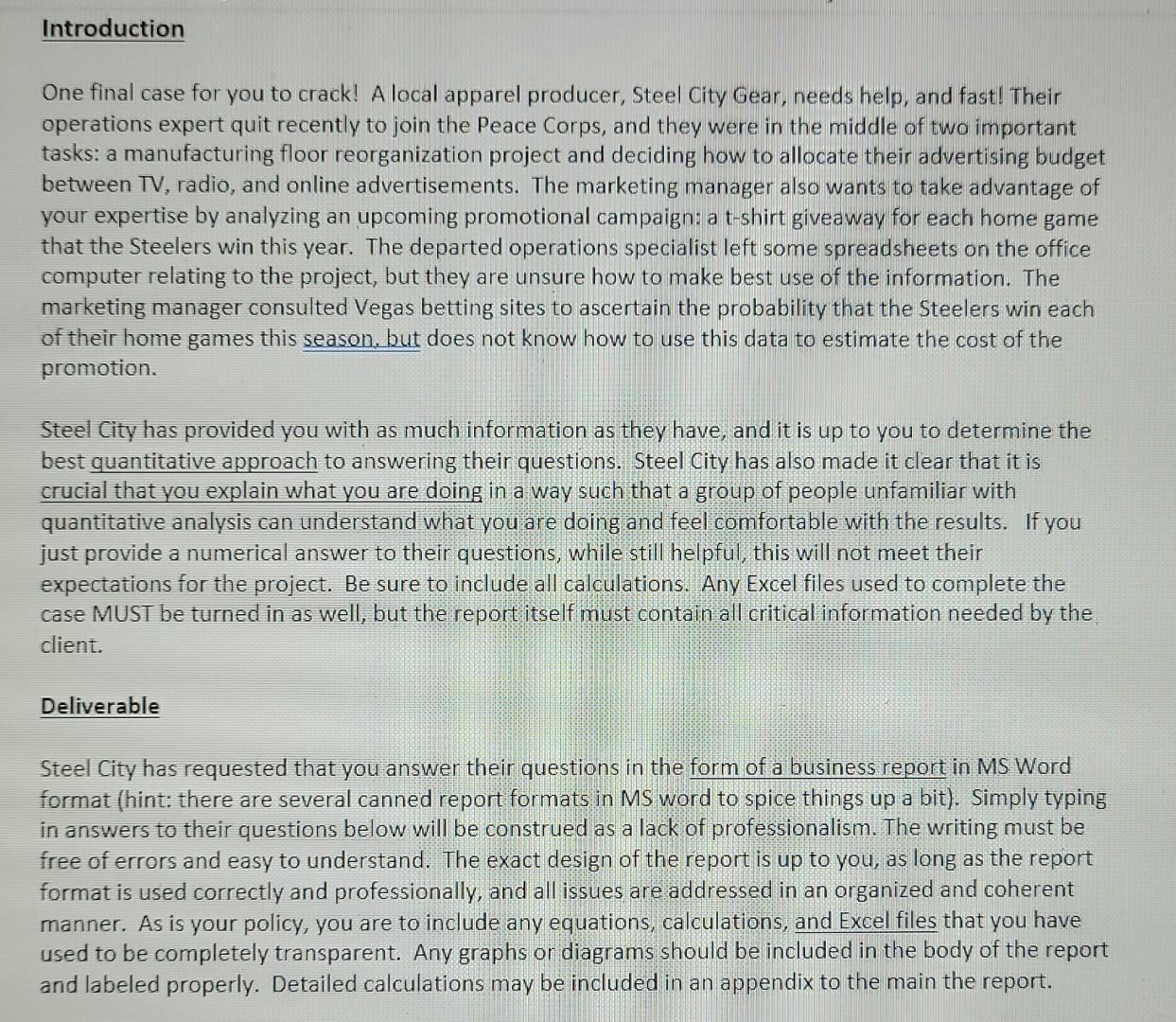 Please answer question 1. Quantitative simulation