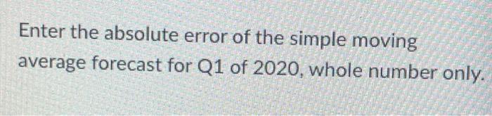 2 Enter the absolute error of the simple moving
