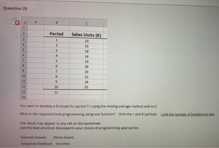 Question 25 1 2 3 4 5 6 7 8 9 TO 11 12 13 Period