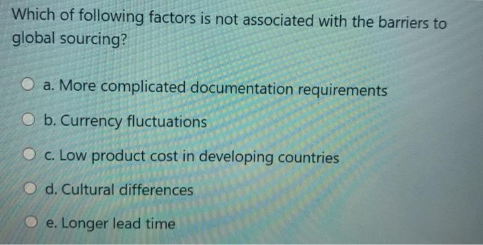 An essential requirement of products is that they