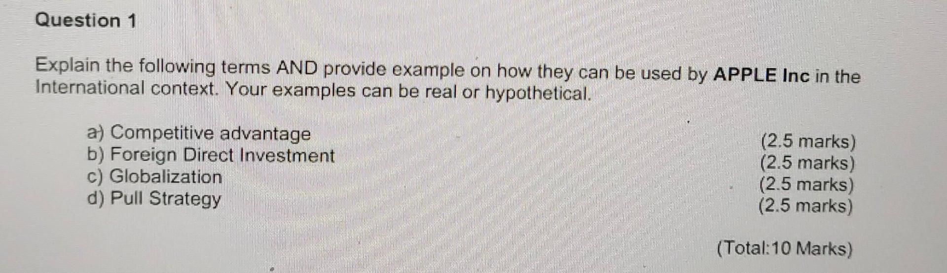 Question 1 Explain the following terms AND