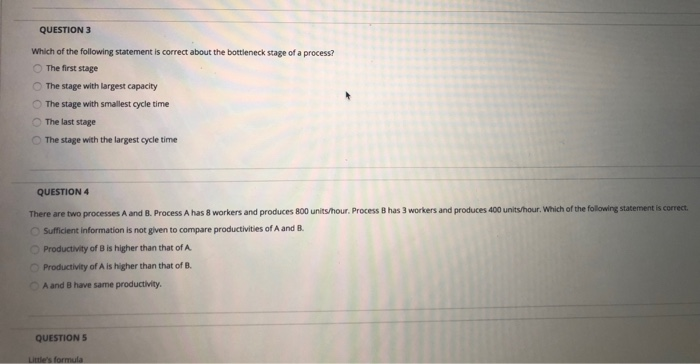 QUESTION 1 For the products or services listed