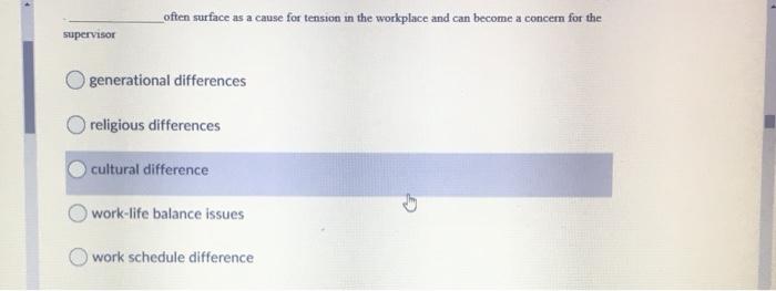 often surface as a cause for tension in the