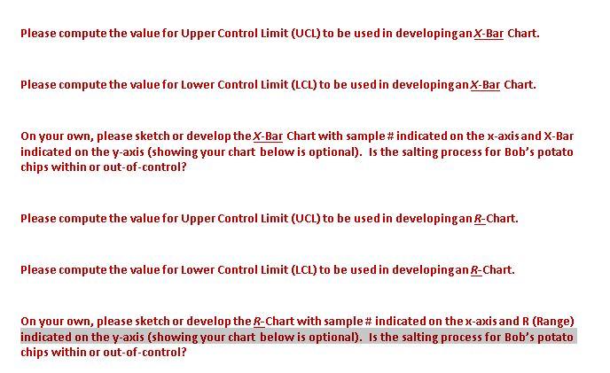 Ten samples of 3 bags of Bob's Potato Chips have