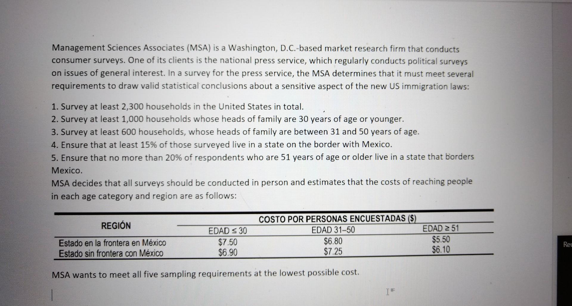Model Formulation Management Sciences Associates