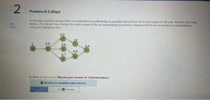 2 Problem 6-2 (Algo) 125 points A manager wants